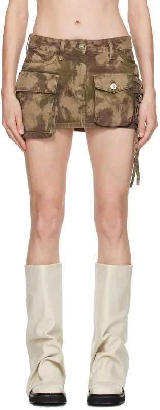 The Attico 'Fay' mini skirt Chocolate/Eden spandex blend skirt