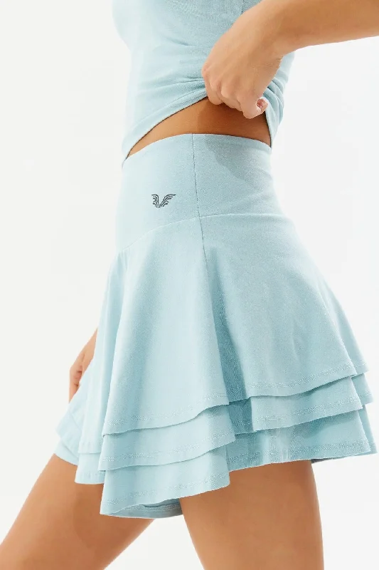 Women's Blue High Waist Sports And Casual Summer Solid Color Short Mini Skirt Cotton Shorts Tennis Skirt 0110 pleated skirt texture Women's Blue High Waist Sports And Casual Summer Solid Color Short Mini Skirt Cotton Shorts Tennis Skirt 0110 pleated skirt texture