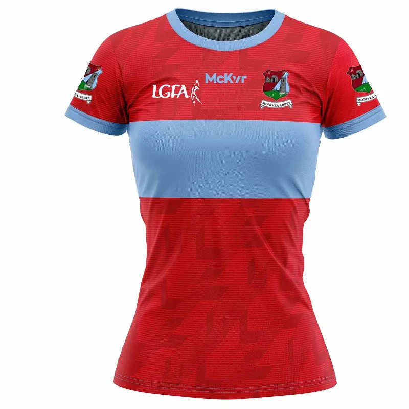 Mc Keever Monivea Abbey LGFA Playing Jersey - Womens - Red/Sky Luxury Jersey Tee