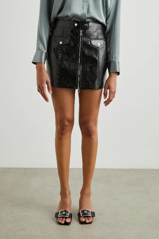 CHARLIZE SKIRT - BLACK PATENT velvet skirt luxury