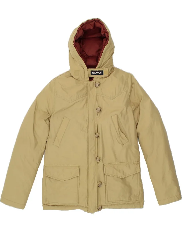 WOOLRICH Womens Hooded Reversible Padded Jacket UK 6 XS Beige Polyamide Zippered Jacket Buttoned Jacket Snapped Jacket WOOLRICH Womens Hooded Reversible Padded Jacket UK 6 XS Beige Polyamide Zippered Jacket Buttoned Jacket Snapped Jacket