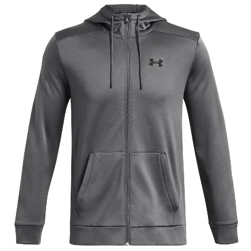 Under Armour Fleece Full Zip Hoodie - Mens - Castlerock/Black Hoodie with Button Placket Classic Preppy Under Armour Fleece Full Zip Hoodie - Mens - Castlerock/Black Hoodie with Button Placket Classic Preppy