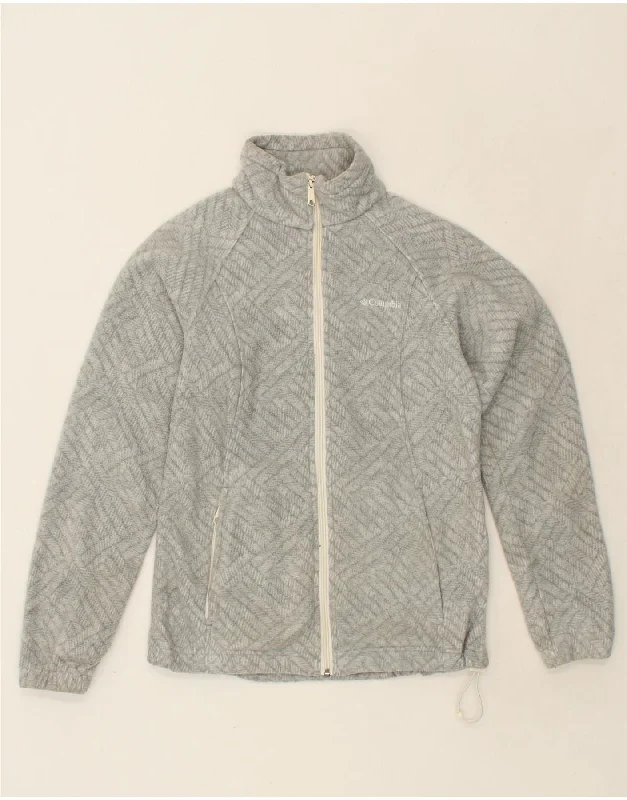 COLUMBIA Womens Fleece Jacket UK 10 Small Grey Check Polyester Fitted Jacket Loose Jacket Oversized Jacket COLUMBIA Womens Fleece Jacket UK 10 Small Grey Check Polyester Fitted Jacket Loose Jacket Oversized Jacket