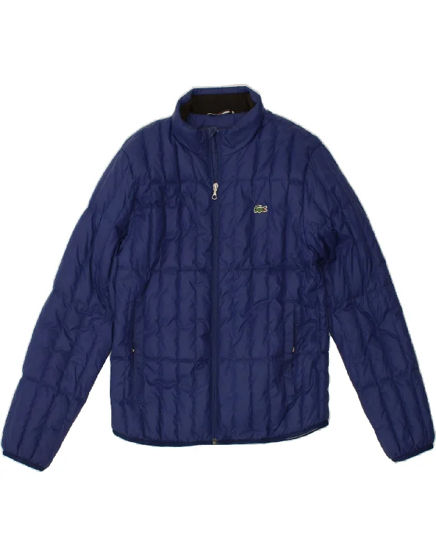 LACOSTE Womens Padded Jacket UK 14 Medium Blue Polyester Collared Jacket Crew Neck Jacket Turtle Neck Jacket LACOSTE Womens Padded Jacket UK 14 Medium Blue Polyester Collared Jacket Crew Neck Jacket Turtle Neck Jacket