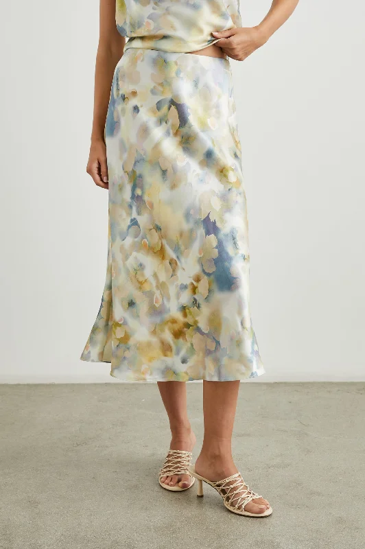 ANYA SKIRT - DIFFUSED BLOSSOM leather skirt sleek