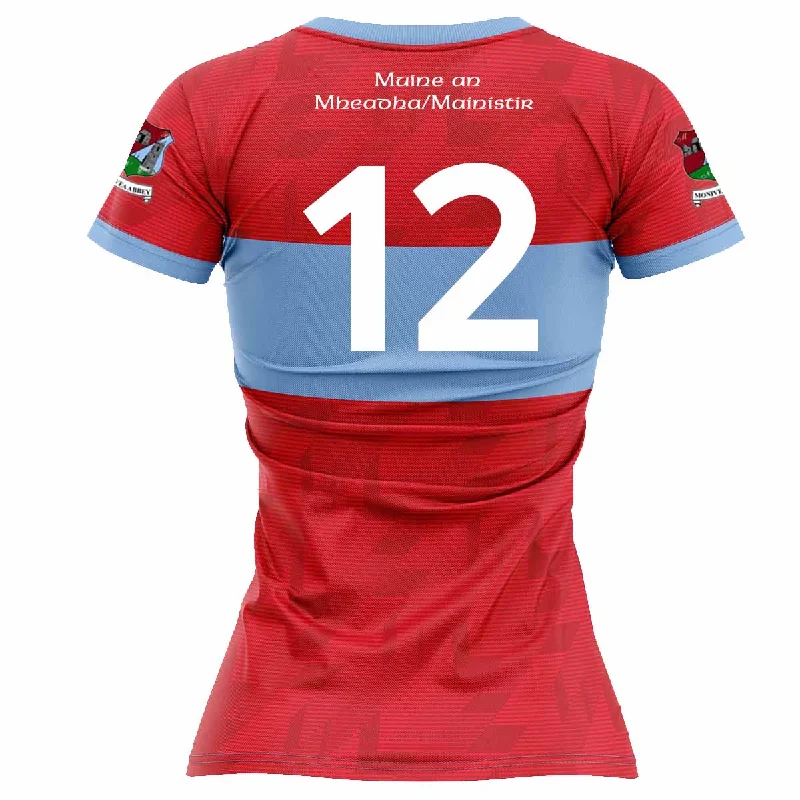 Mc Keever Monivea Abbey LGFA Numbered Playing Jersey - Womens - Red/Sky High-End Jersey Tee