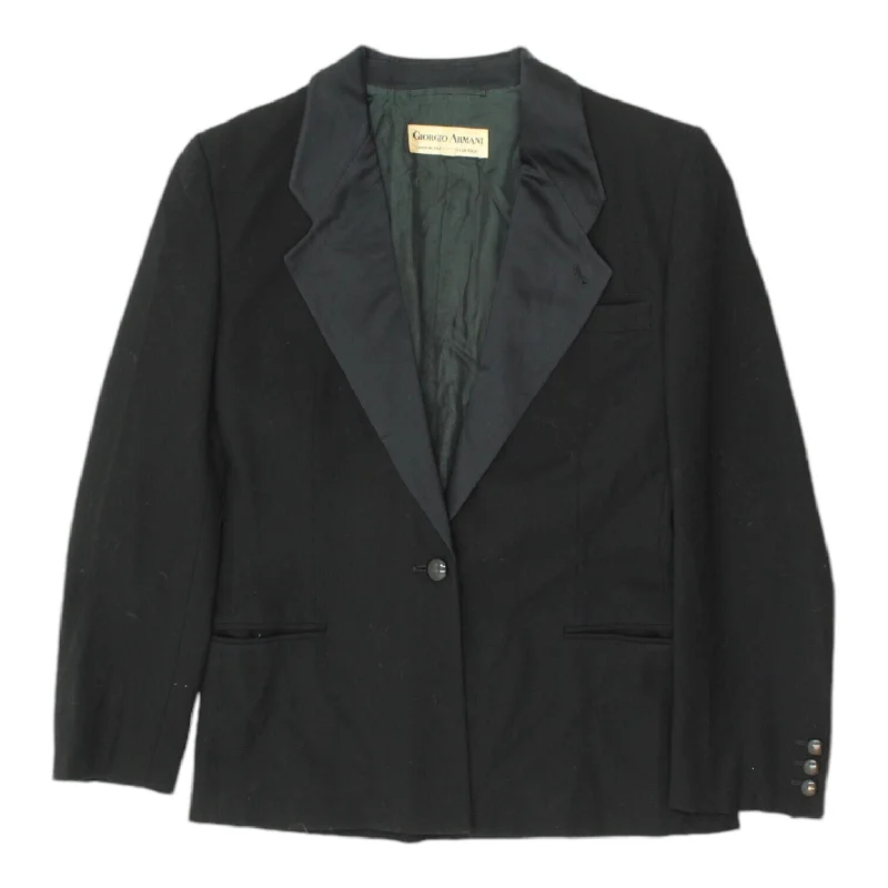 Giorgio Armani Womens Black Dinner Jacket | Vintage Designer Suit Blazer VTG Faux Fur Jacket Real Fur Jacket Shearling Jacket Giorgio Armani Womens Black Dinner Jacket | Vintage Designer Suit Blazer VTG Faux Fur Jacket Real Fur Jacket Shearling Jacket