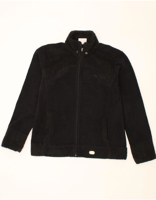 CHAMPION Womens Fleece Jacket UK 16 Large Black Polyester Print Jacket Jacquard Jacket Patchwork Jacket CHAMPION Womens Fleece Jacket UK 16 Large Black Polyester Print Jacket Jacquard Jacket Patchwork Jacket