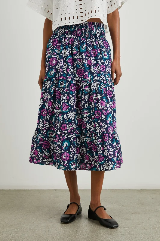 EDINA SKIRT - WOODBLOCK FLORAL pencil skirt chic