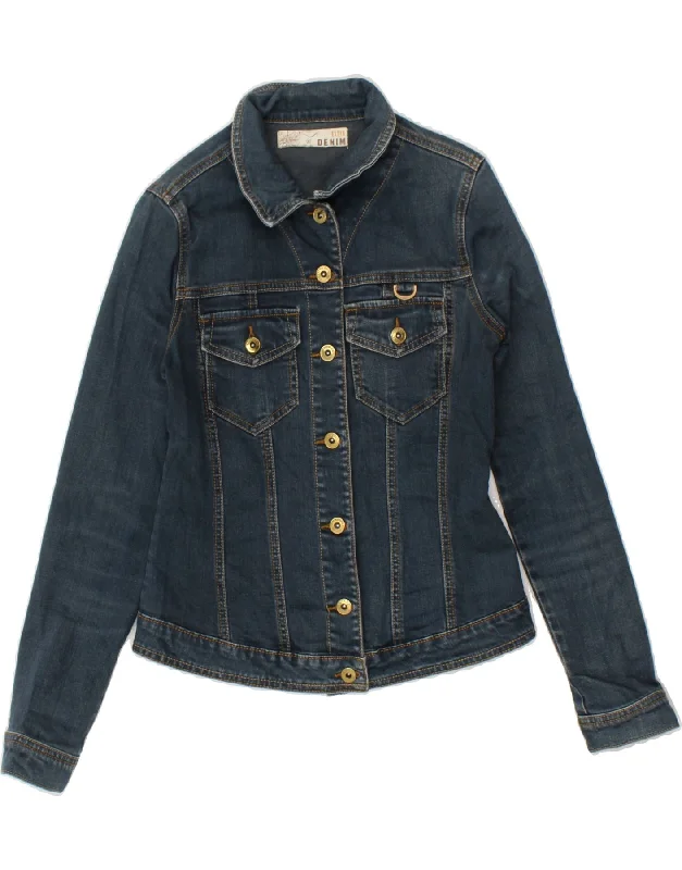 EXTYN Womens Denim Jacket UK 10 Small Navy Blue Jacket Blazer Coat