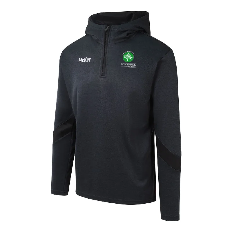 Mc Keever Boherbue Comprehensive School Core 22 1/4 Zip Hoodie - Adult - Black Hoodie with V-Neck Classic Versatile Mc Keever Boherbue Comprehensive School Core 22 1/4 Zip Hoodie - Adult - Black Hoodie with V-Neck Classic Versatile