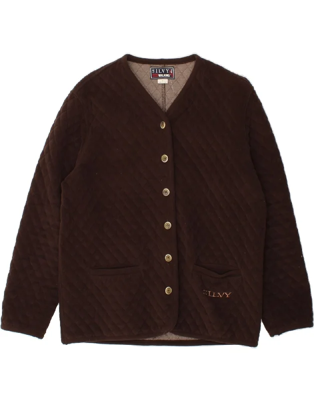 SILVY Womens Quilted Jacket UK 16 Large Brown Polyester Fleece Jacket Down Jacket Parka SILVY Womens Quilted Jacket UK 16 Large Brown Polyester Fleece Jacket Down Jacket Parka