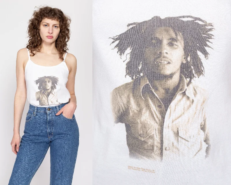 Large Y2K Bob Marley White Tank Top peekaboo tank top