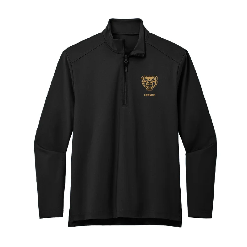 Oakland - NCAA Women's Soccer : Marina Downing - Premium Quarter Zip Jacket Nylon Fabric Polyester Fabric Spandex Fabric Oakland - NCAA Women's Soccer : Marina Downing - Premium Quarter Zip Jacket Nylon Fabric Polyester Fabric Spandex Fabric