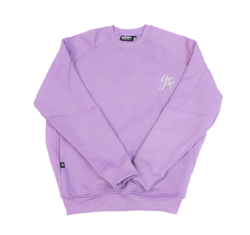 GSP Icon v3 Ultra Fleece Crewneck Sweater - Lavender Satin Blend Silk Blend Wool Blend GSP Icon v3 Ultra Fleece Crewneck Sweater - Lavender Satin Blend Silk Blend Wool Blend