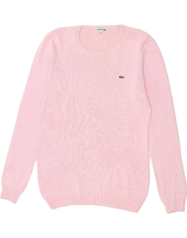 LACOSTE Womens Crew Neck Jumper Sweater Size 40 Medium Pink Cotton Wool Fabric Cashmere Fabric Tweed Fabric LACOSTE Womens Crew Neck Jumper Sweater Size 40 Medium Pink Cotton Wool Fabric Cashmere Fabric Tweed Fabric