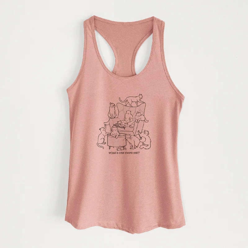 What's One More Cat? - Women's Racerback Tanktop teal tank top