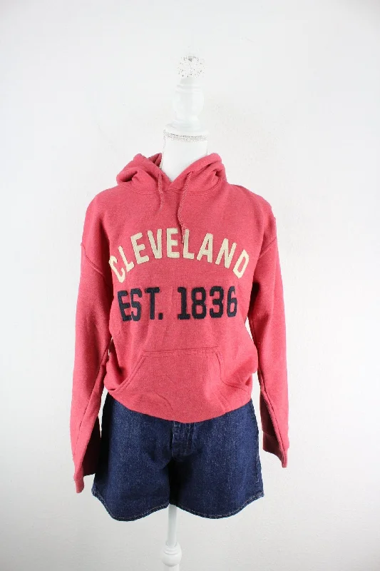 Vintage Cleveland Hoodie (S) Hoodie with Button Classic Timeless