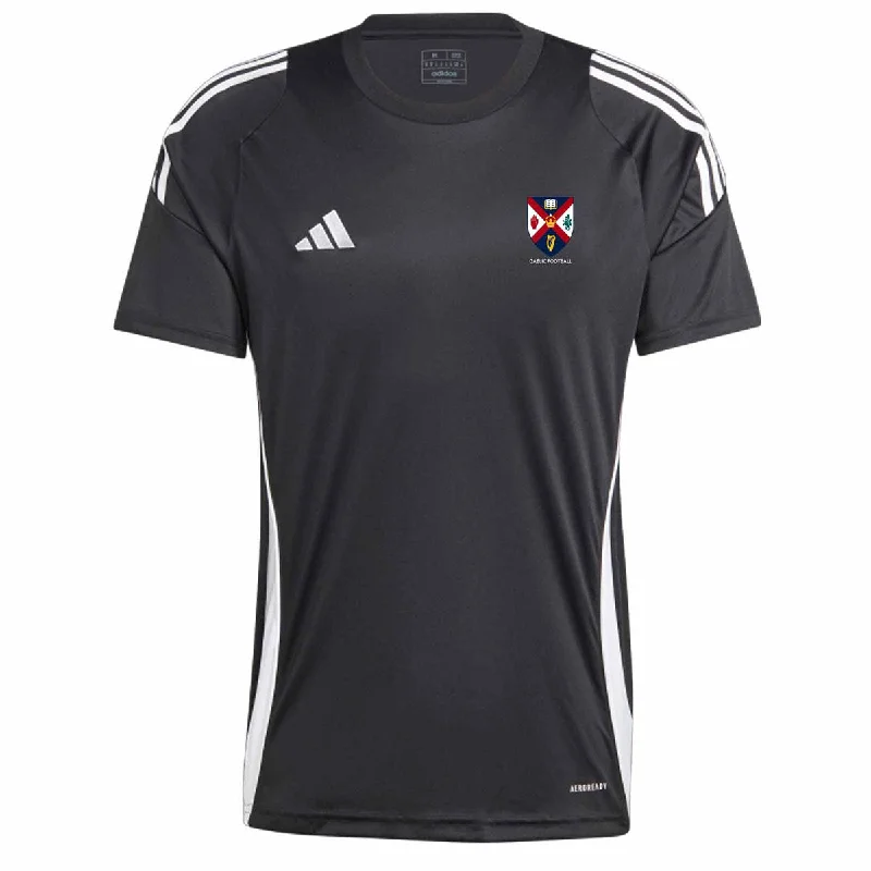 adidas Club Queens Gaelic Football Tiro 24 Jersey - Adult - Black Beige Jersey Tee