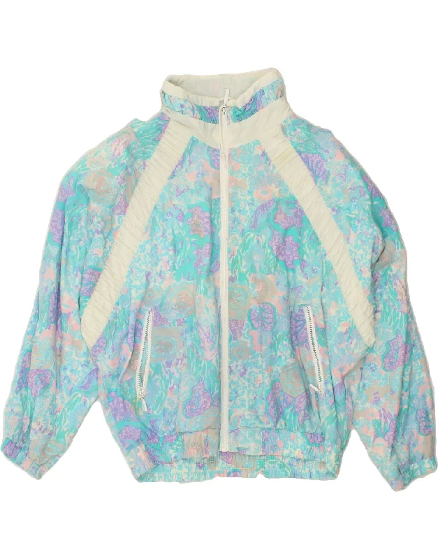 RODEO Womens Abstract Pattern Rain Jacket IT 42 Medium Blue Colourblock Corduroy Jacket Velvet Jacket Brocade Jacket RODEO Womens Abstract Pattern Rain Jacket IT 42 Medium Blue Colourblock Corduroy Jacket Velvet Jacket Brocade Jacket