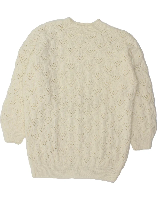 VINTAGE Womens Turtle Neck Jumper Sweater UK 16 Large White Cashmere Blend Cotton Blend Poly Blend VINTAGE Womens Turtle Neck Jumper Sweater UK 16 Large White Cashmere Blend Cotton Blend Poly Blend