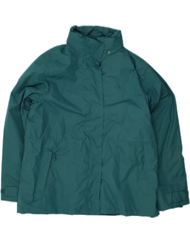 MOUNTAIN WAREHOUSE Womens Windbreaker Jacket UK 20 2XL Turquoise Polyester Ribbed Jacket Pleated Jacket Ruffled Jacket