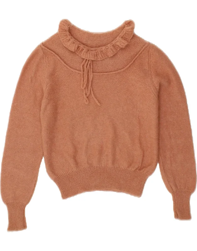 VINTAGE Womens Turtle Neck Jumper Sweater UK 12 Medium Brown Handmade Hand-knitted Hand-woven VINTAGE Womens Turtle Neck Jumper Sweater UK 12 Medium Brown Handmade Hand-knitted Hand-woven