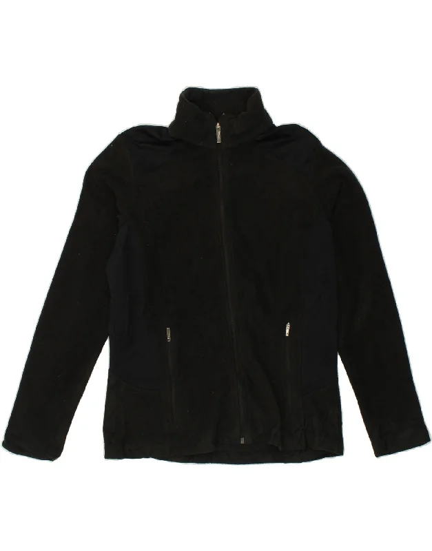 COLUMBIA Womens Fleece Jacket UK 14 Medium Black Polyester Zip Front Button Front Snap Front COLUMBIA Womens Fleece Jacket UK 14 Medium Black Polyester Zip Front Button Front Snap Front