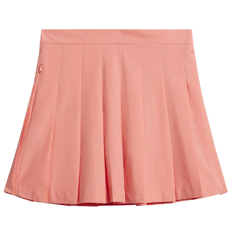 Womens Adina Skirt Burnt Coral - SS24 cashmere skirt soft