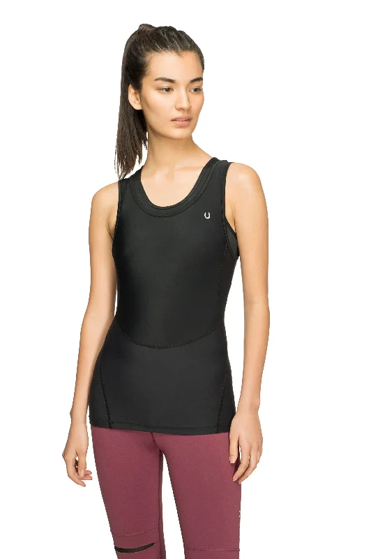 Women's Waist Trimmer Black Tank Top crew neck tank