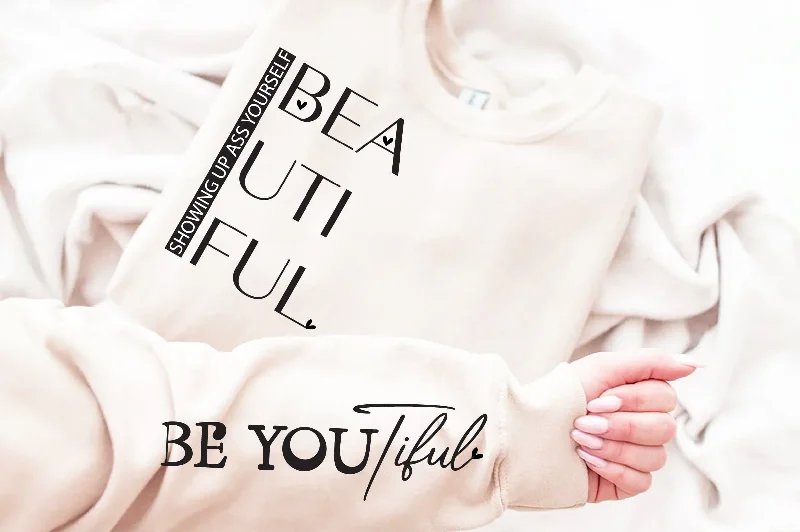 BeYouTiful Sweatshirt, Trendy Sleeve Design Sweater, Strong Woman Hoodie Mesh Sweater Canvas Denim BeYouTiful Sweatshirt, Trendy Sleeve Design Sweater, Strong Woman Hoodie Mesh Sweater Canvas Denim