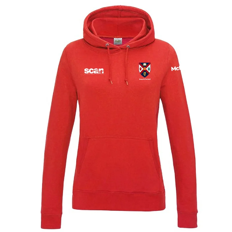 Mc Keever Queens Football College Hoodie - Womens - Fire Red Hoodie Dress Longline Feminine Mc Keever Queens Football College Hoodie - Womens - Fire Red Hoodie Dress Longline Feminine