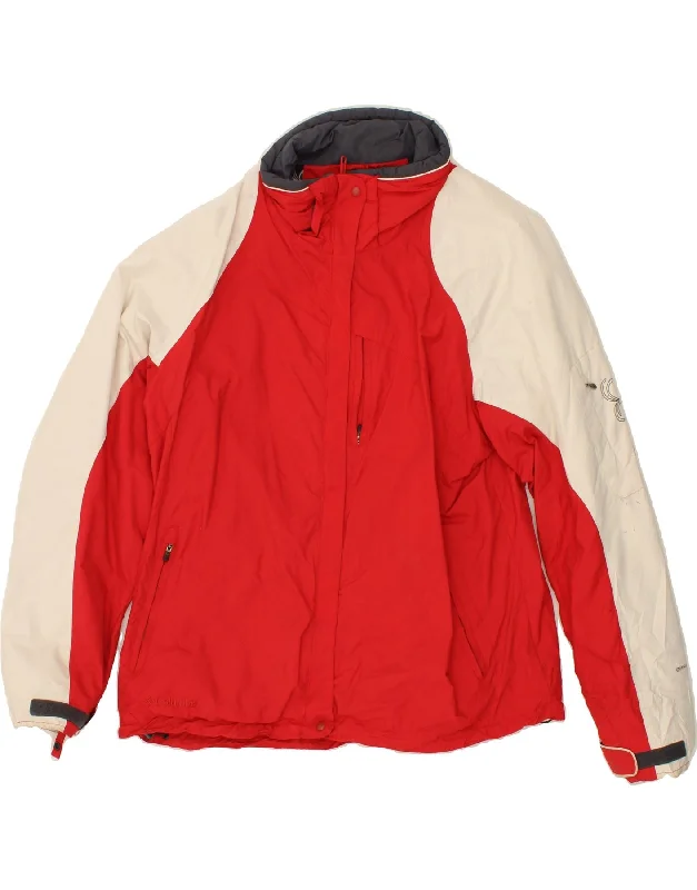COLUMBIA Womens Windbreaker Jacket UK 18 XL Red Colourblock Nylon Elasticated Jacket Padded Jacket Insulated Jacket COLUMBIA Womens Windbreaker Jacket UK 18 XL Red Colourblock Nylon Elasticated Jacket Padded Jacket Insulated Jacket