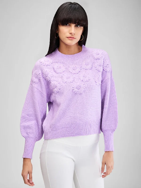 Spykar Purple Full Sleeves Regular Fit Solid Sweater For Women Terry Blend Velvet Blend Canvas Blend Spykar Purple Full Sleeves Regular Fit Solid Sweater For Women Terry Blend Velvet Blend Canvas Blend