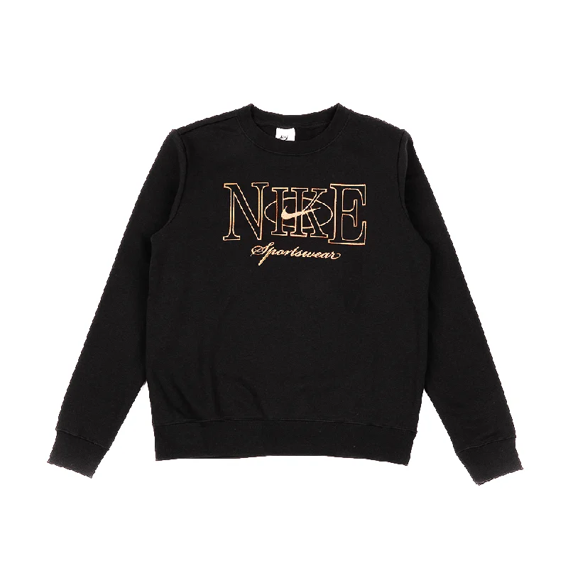 W NSW Club Fleece Pullover Crew-Neck Sweatshirt 'Black' Hoodie with Half-Zip Sporty Casual W NSW Club Fleece Pullover Crew-Neck Sweatshirt 'Black' Hoodie with Half-Zip Sporty Casual