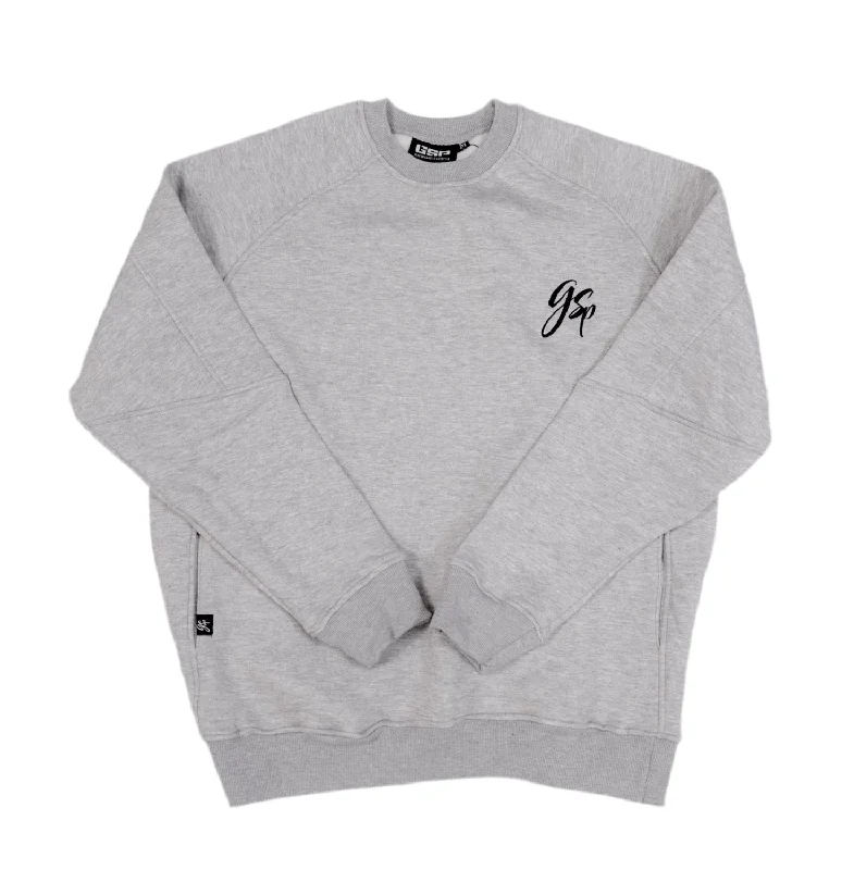 GSP Icon v3 Ultra Fleece Crewneck Sweater - Heather Grey Cashmere Blend Cotton Blend Poly Blend GSP Icon v3 Ultra Fleece Crewneck Sweater - Heather Grey Cashmere Blend Cotton Blend Poly Blend