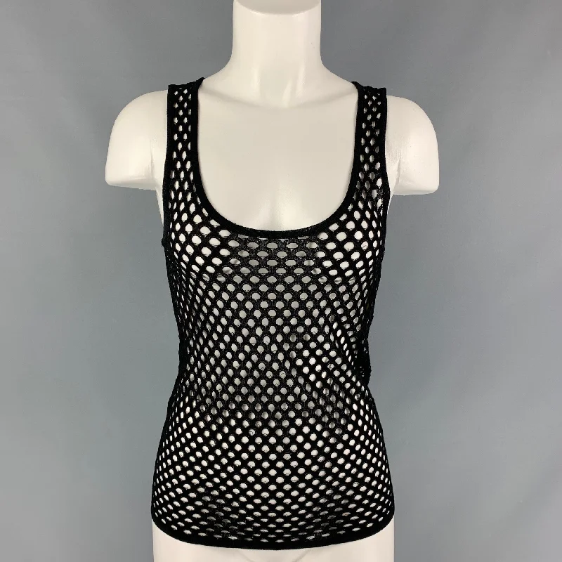 EMILIO PUCCI Size S Black Mesh Tank Top adorable tank top