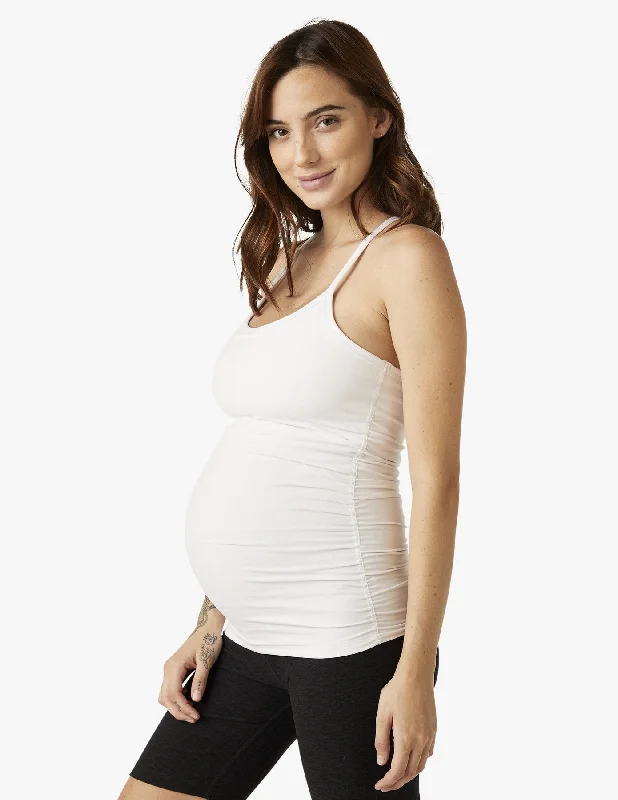 MATERNITY SPACEDYE SLIM RACERBACK TANK navy tank top