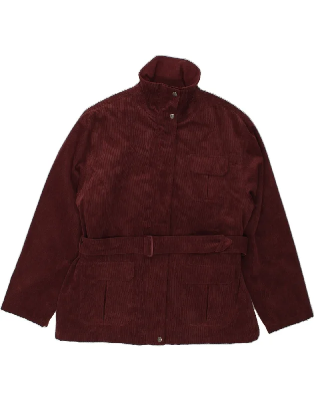JACK MURPHY Womens Corduroy Jacket UK 18 XL Burgundy Cotton Fleece Fabric Down Fabric Feather Fabric JACK MURPHY Womens Corduroy Jacket UK 18 XL Burgundy Cotton Fleece Fabric Down Fabric Feather Fabric