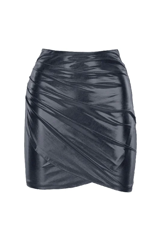 Shine Black Mini Skirt seamless skirt comfort