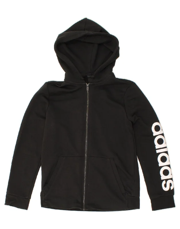 ADIDAS Womens Graphic Zip Hoodie Sweater UK 16/18 Large Black Cotton Houndstooth Herringbone Solid ADIDAS Womens Graphic Zip Hoodie Sweater UK 16/18 Large Black Cotton Houndstooth Herringbone Solid