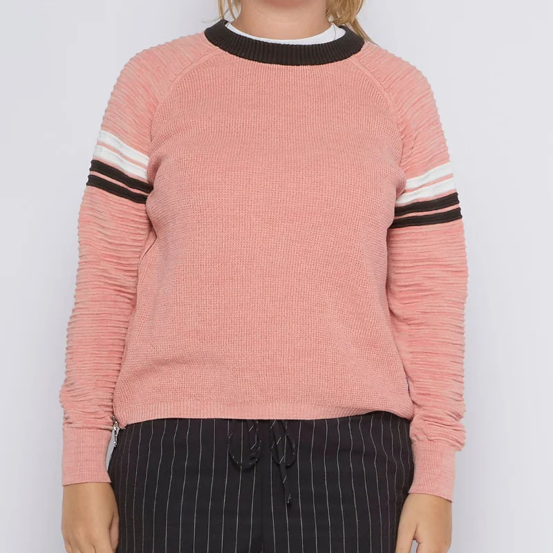 G-Star Crewneck Stripe Arm Sweater - UK 10 Handmade Hand-knitted Hand-woven