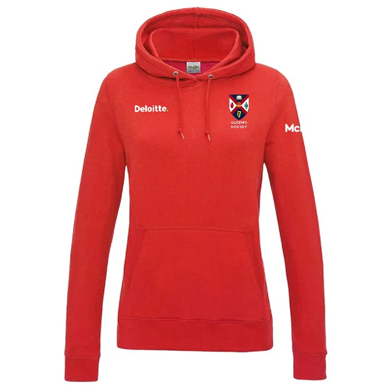 Mc Keever Queens Hockey College Hoodie - Womens - Fire Red Hoodie with Gradient Ombre Colorful Mc Keever Queens Hockey College Hoodie - Womens - Fire Red Hoodie with Gradient Ombre Colorful