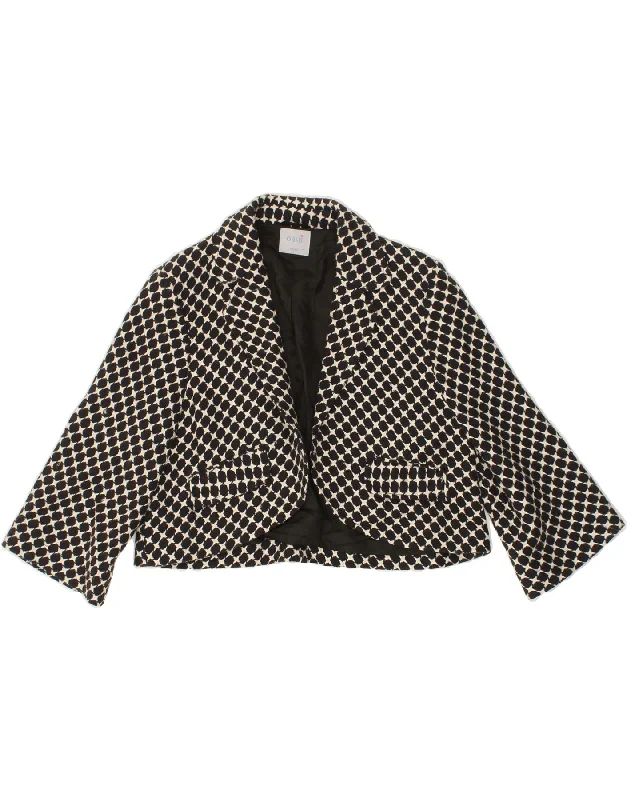 OASIS Womens Bolero Jacket UK 14 Medium Black Check Cotton Print Jacket Jacquard Jacket Patchwork Jacket OASIS Womens Bolero Jacket UK 14 Medium Black Check Cotton Print Jacket Jacquard Jacket Patchwork Jacket