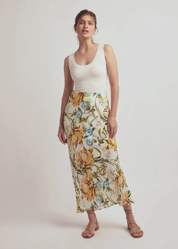 The Favorite Skirt - Botanical Tangle silk skirt elegant