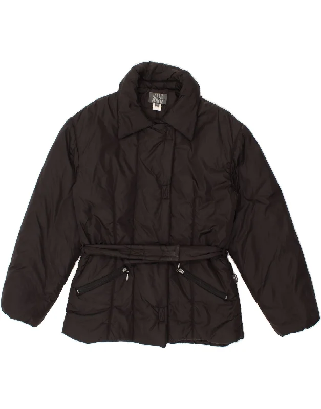 LES COPAINS Womens Padded Jacket IT 46 Large Brown Polyamide Wool Fabric Cashmere Fabric Tweed Fabric LES COPAINS Womens Padded Jacket IT 46 Large Brown Polyamide Wool Fabric Cashmere Fabric Tweed Fabric