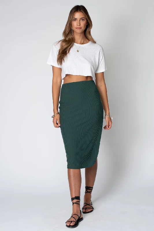 Stillwater The Rib Edit Skirt in Bali Jade linen skirt airy