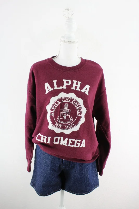 Vintage Sorority Sweatshirt (M) Hoodie with Typography Text Message