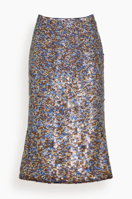 Sibyl Skirt in Multi silk skirt lustrous