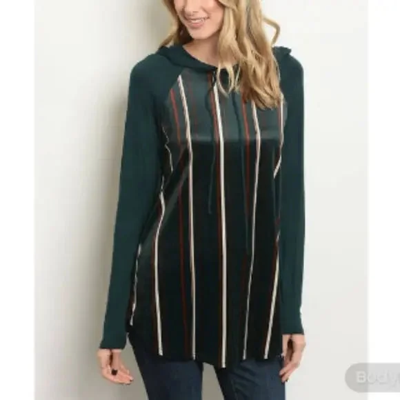 Navy Blue Hoodie or Green Earth Hoodie Hoodie with Rolled Sleeves Casual Relaxed